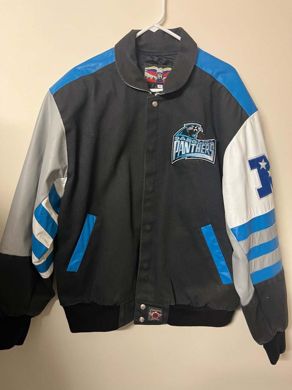 Vintage Jeff Hamilton Carolina Panthers Leather Jacket